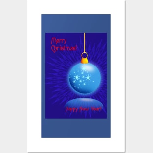 Blue christmas ball Posters and Art